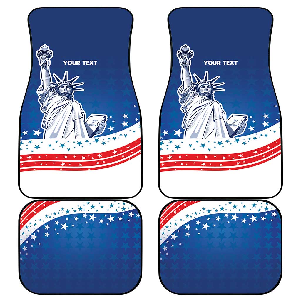 History Began 4th of July Personalized Car Mats Statue of Liberty US Flag