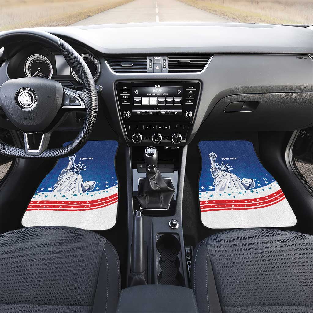 History Began 4th of July Personalized Car Mats Statue of Liberty US Flag