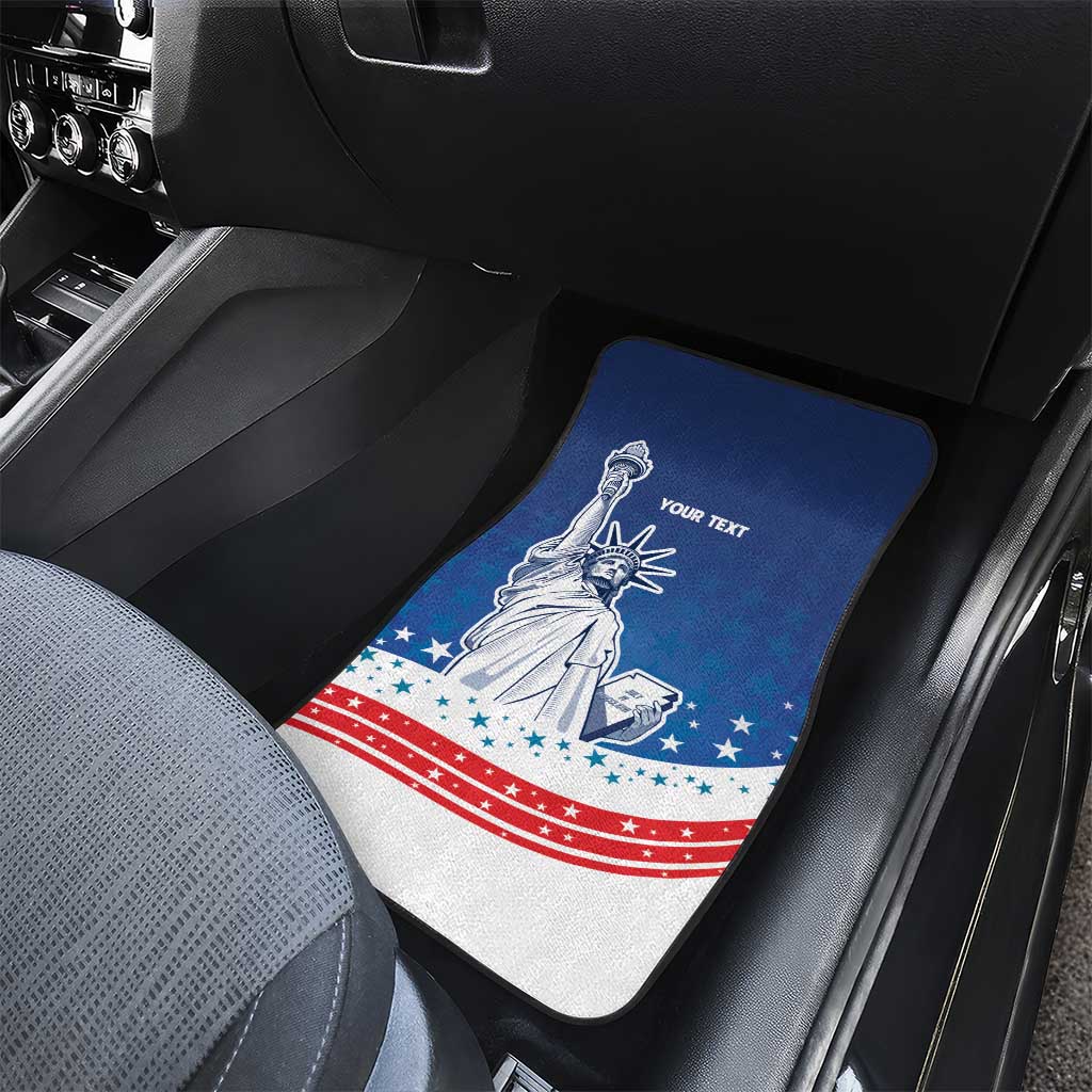 History Began 4th of July Personalized Car Mats Statue of Liberty US Flag