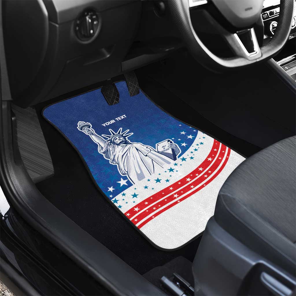 History Began 4th of July Personalized Car Mats Statue of Liberty US Flag