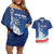 History Began 4th of July Personalized Couples Matching Off Shoulder Short Dress and Hawaiian Shirt Statue of Liberty US Flag