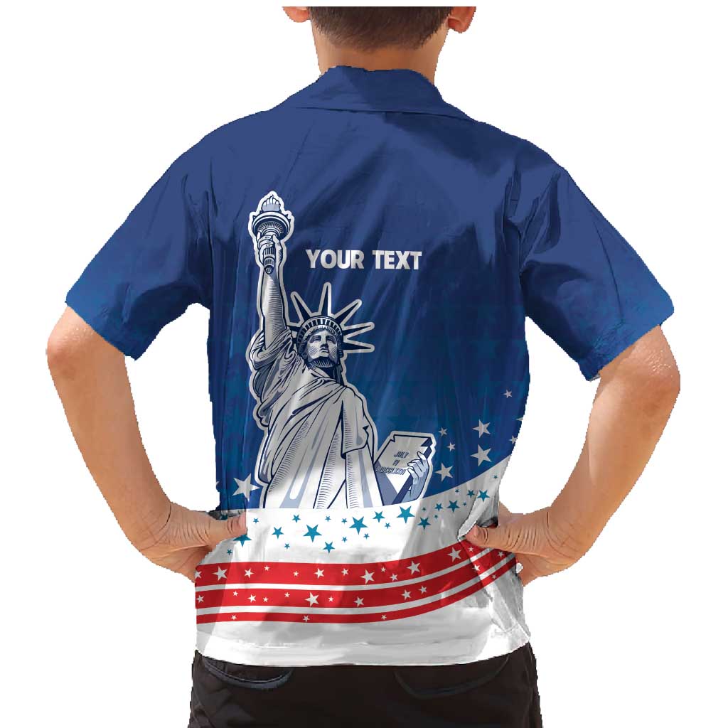 History Began 4th of July Personalized Family Matching Mermaid Dress and Hawaiian Shirt Statue of Liberty US Flag