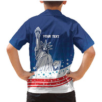 History Began 4th of July Personalized Family Matching Mermaid Dress and Hawaiian Shirt Statue of Liberty US Flag