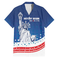 History Began 4th of July Personalized Family Matching Mermaid Dress and Hawaiian Shirt Statue of Liberty US Flag