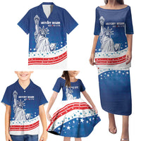 History Began 4th of July Personalized Family Matching Puletasi and Hawaiian Shirt Statue of Liberty US Flag