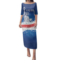 History Began 4th of July Personalized Family Matching Puletasi and Hawaiian Shirt Statue of Liberty US Flag