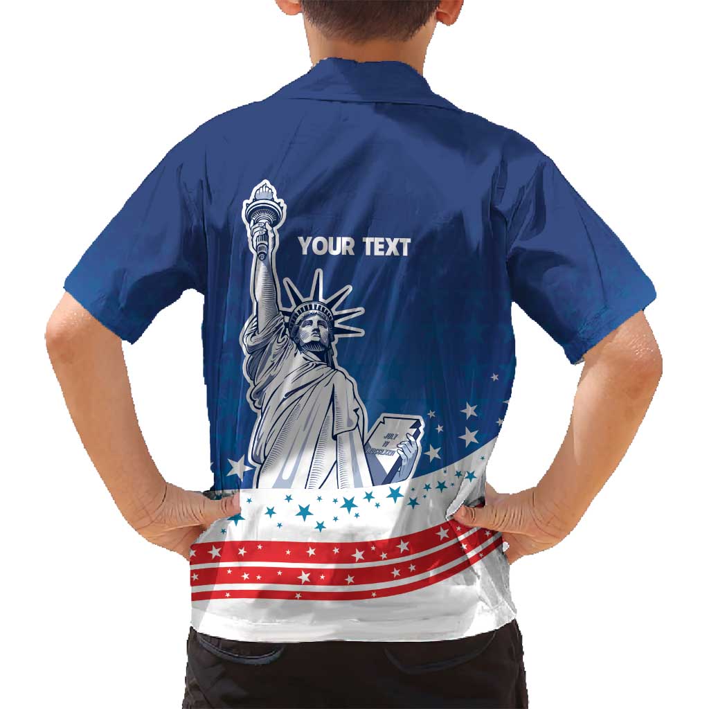 History Began 4th of July Personalized Family Matching Summer Maxi Dress and Hawaiian Shirt Statue of Liberty US Flag