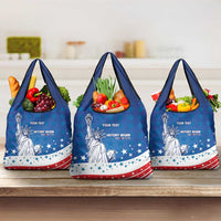 History Began 4th of July Personalized Grocery Bag Statue of Liberty US Flag