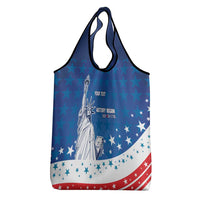 History Began 4th of July Personalized Grocery Bag Statue of Liberty US Flag