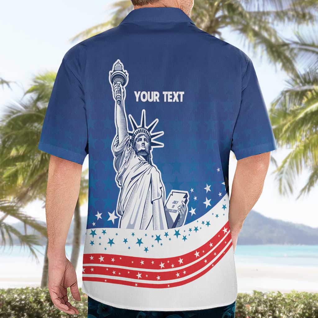 History Began 4th of July Personalized Hawaiian Shirt Statue of Liberty US Flag