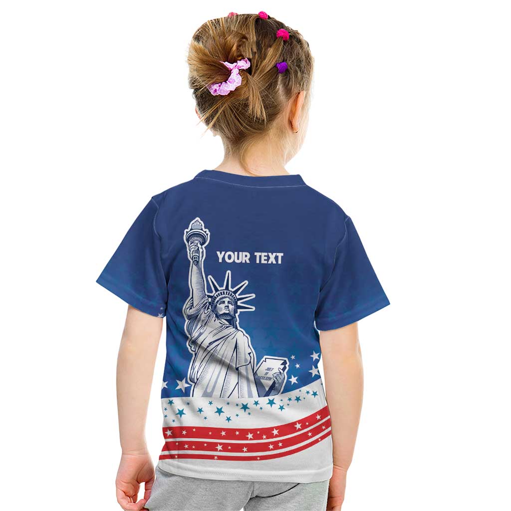 History Began 4th of July Personalized Kid T Shirt Statue of Liberty US Flag