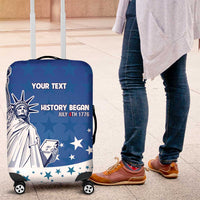History Began 4th of July Personalized Luggage Cover Statue of Liberty US Flag