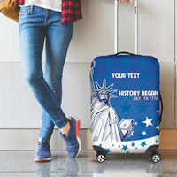 History Began 4th of July Personalized Luggage Cover Statue of Liberty US Flag