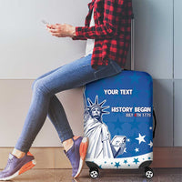 History Began 4th of July Personalized Luggage Cover Statue of Liberty US Flag