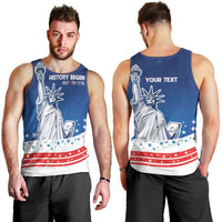 History Began 4th of July Personalized Men Tank Top Statue of Liberty US Flag