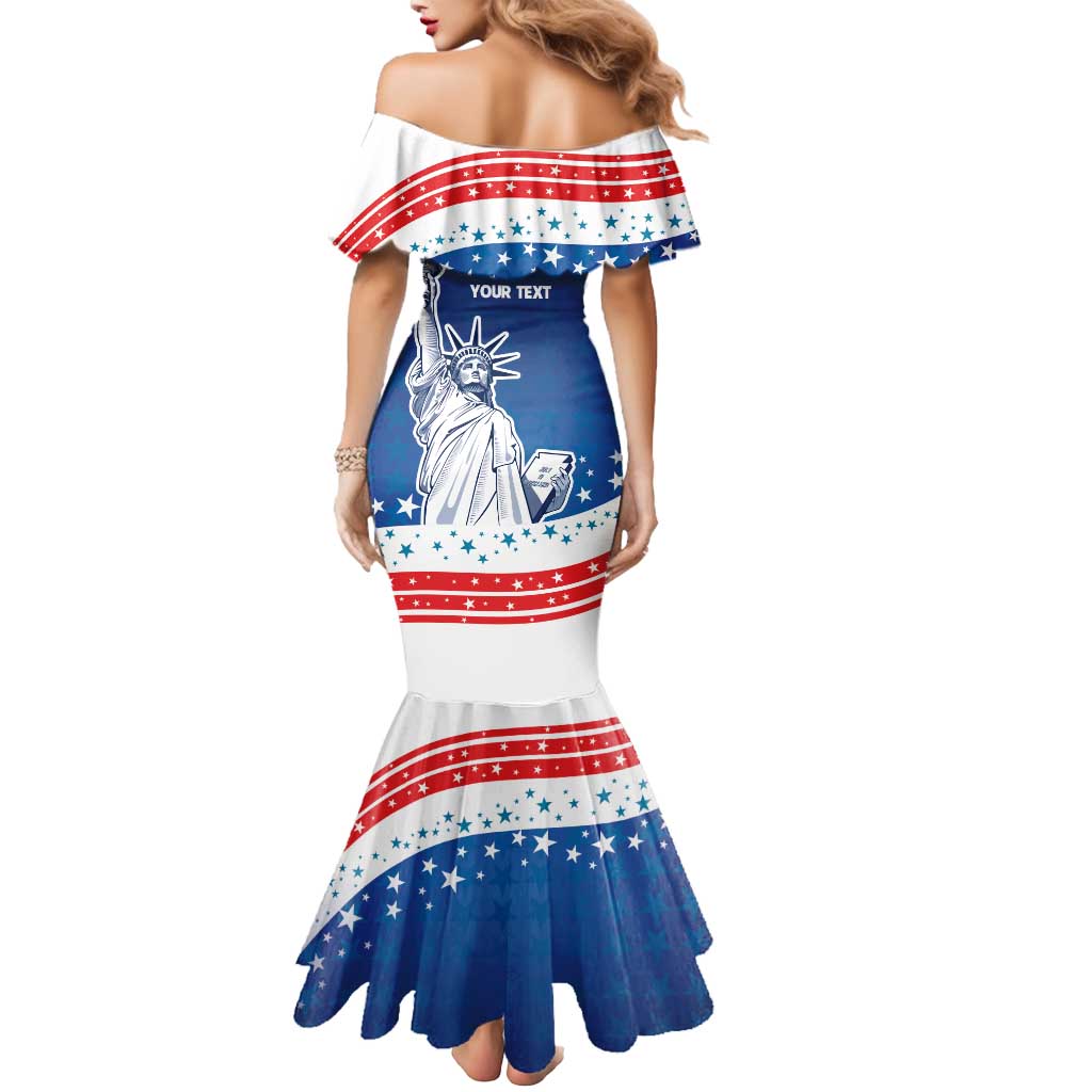 History Began 4th of July Personalized Mermaid Dress Statue of Liberty US Flag