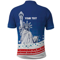 History Began 4th of July Personalized Polo Shirt Statue of Liberty US Flag