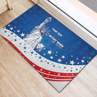 History Began 4th of July Personalized Rubber Doormat Statue of Liberty US Flag