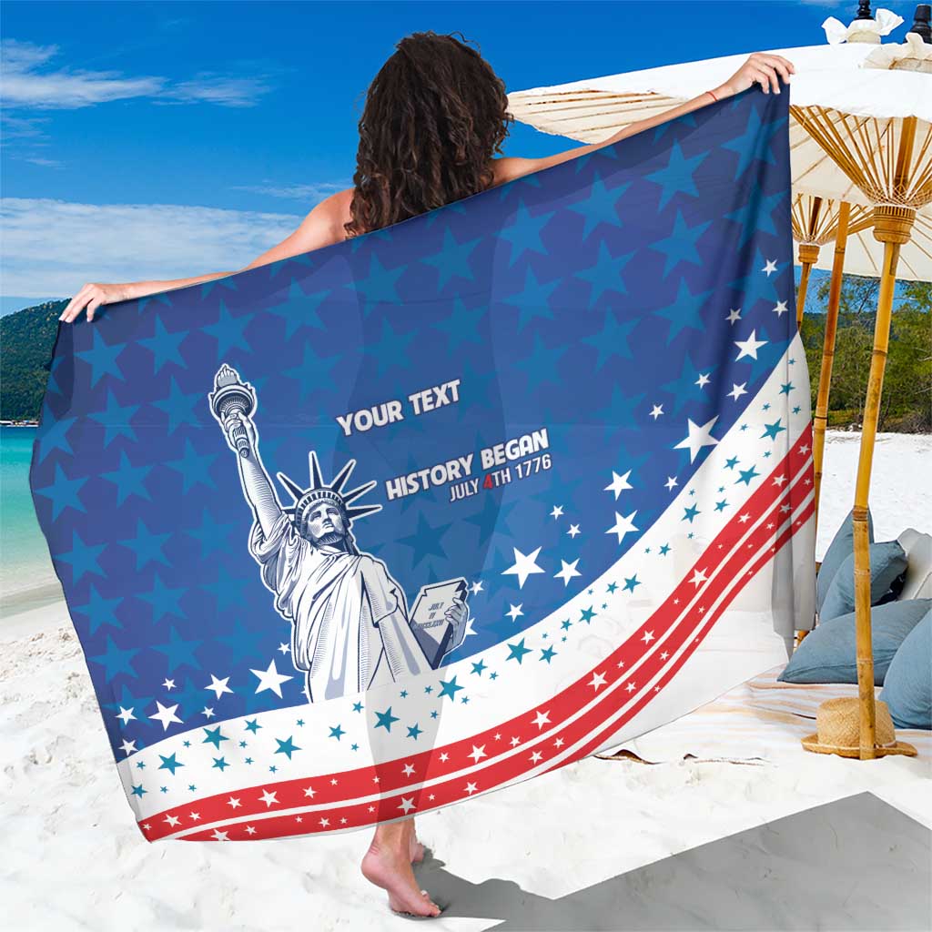 History Began 4th of July Personalized Sarong Statue of Liberty US Flag