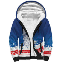 History Began 4th of July Personalized Sherpa Hoodie Statue of Liberty US Flag