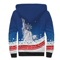 History Began 4th of July Personalized Sherpa Hoodie Statue of Liberty US Flag