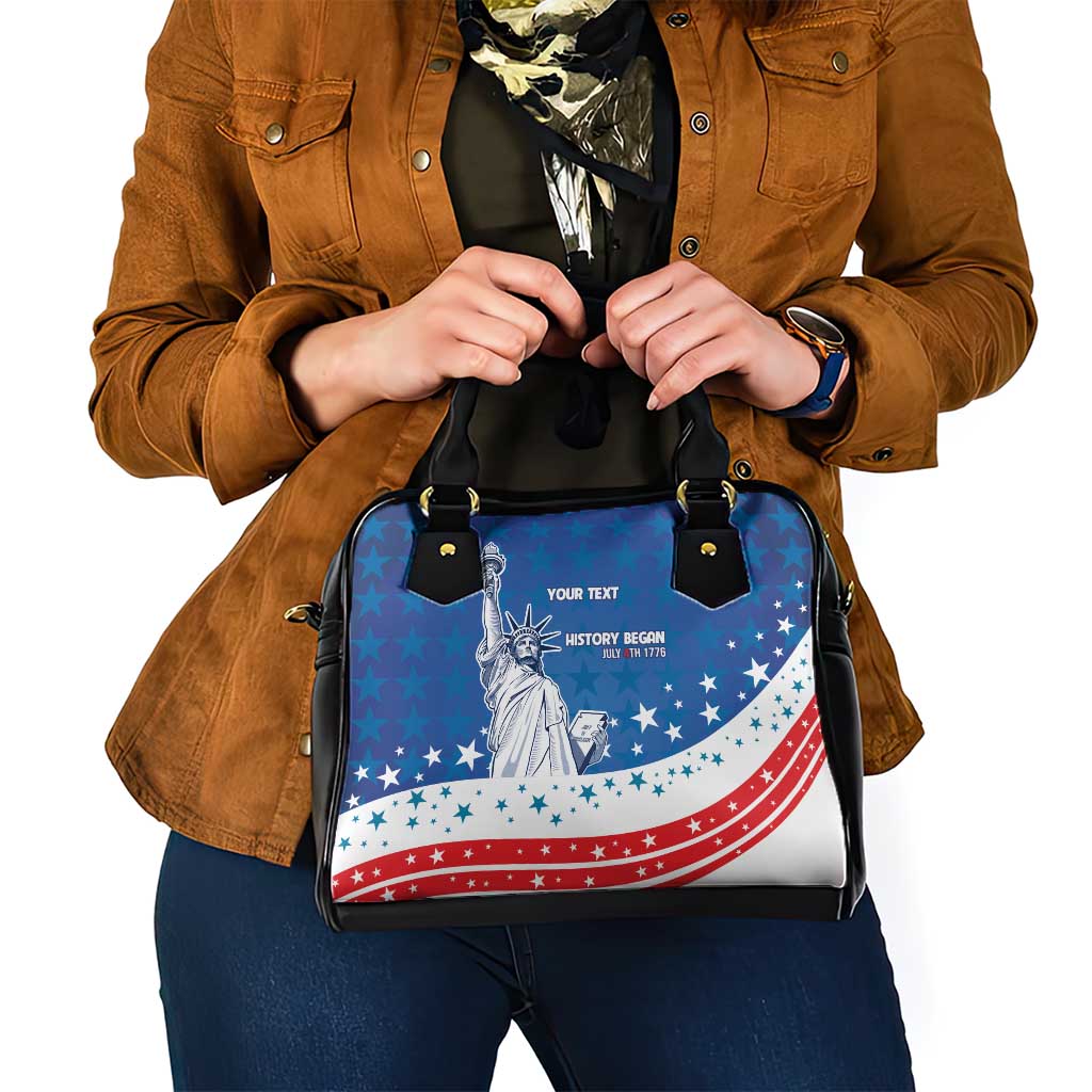 History Began 4th of July Personalized Shoulder Handbag Statue of Liberty US Flag