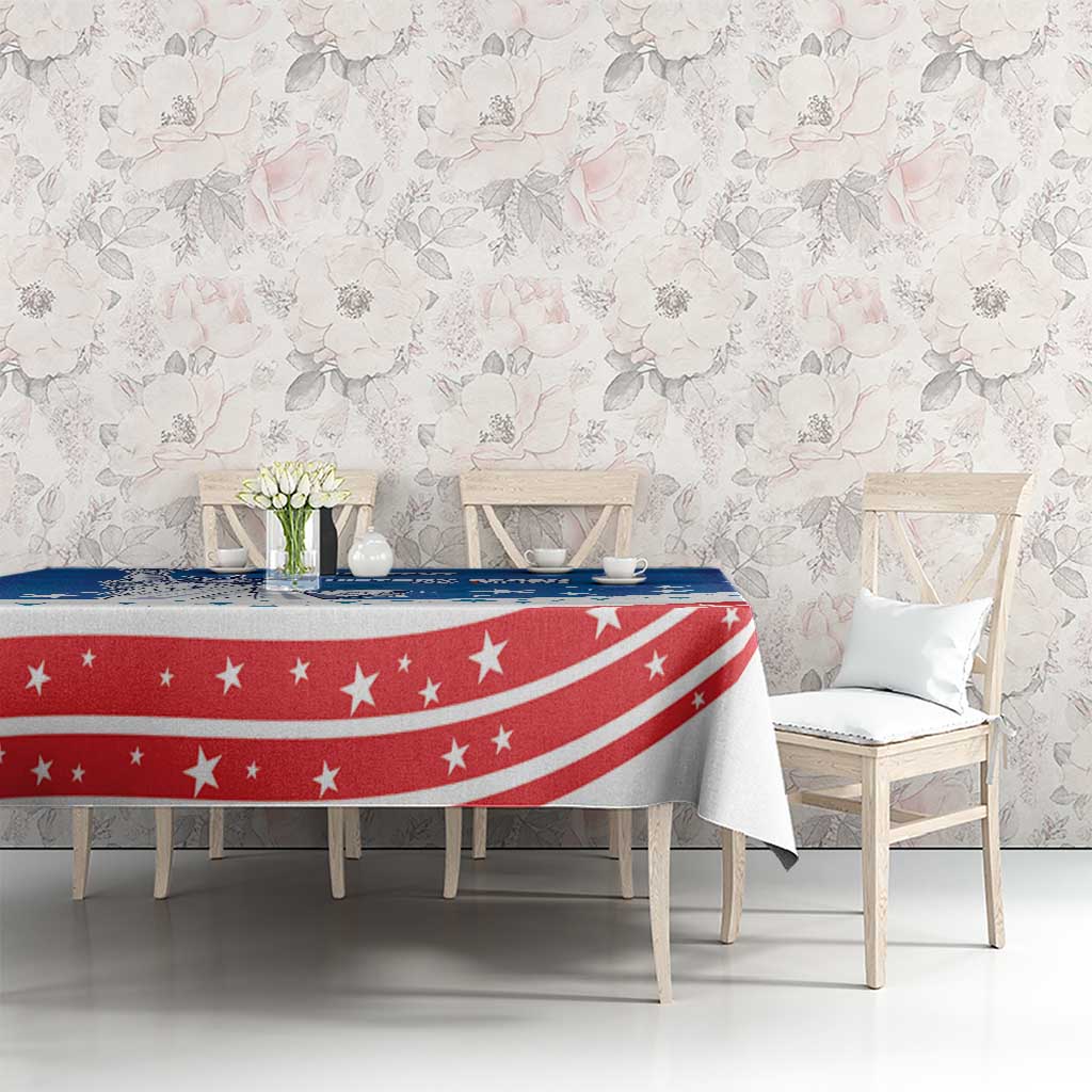 History Began 4th of July Personalized Tablecloth Statue of Liberty US Flag