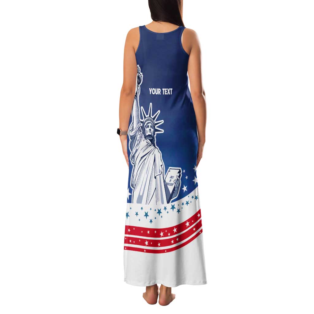 History Began 4th of July Personalized Tank Maxi Dress Statue of Liberty US Flag