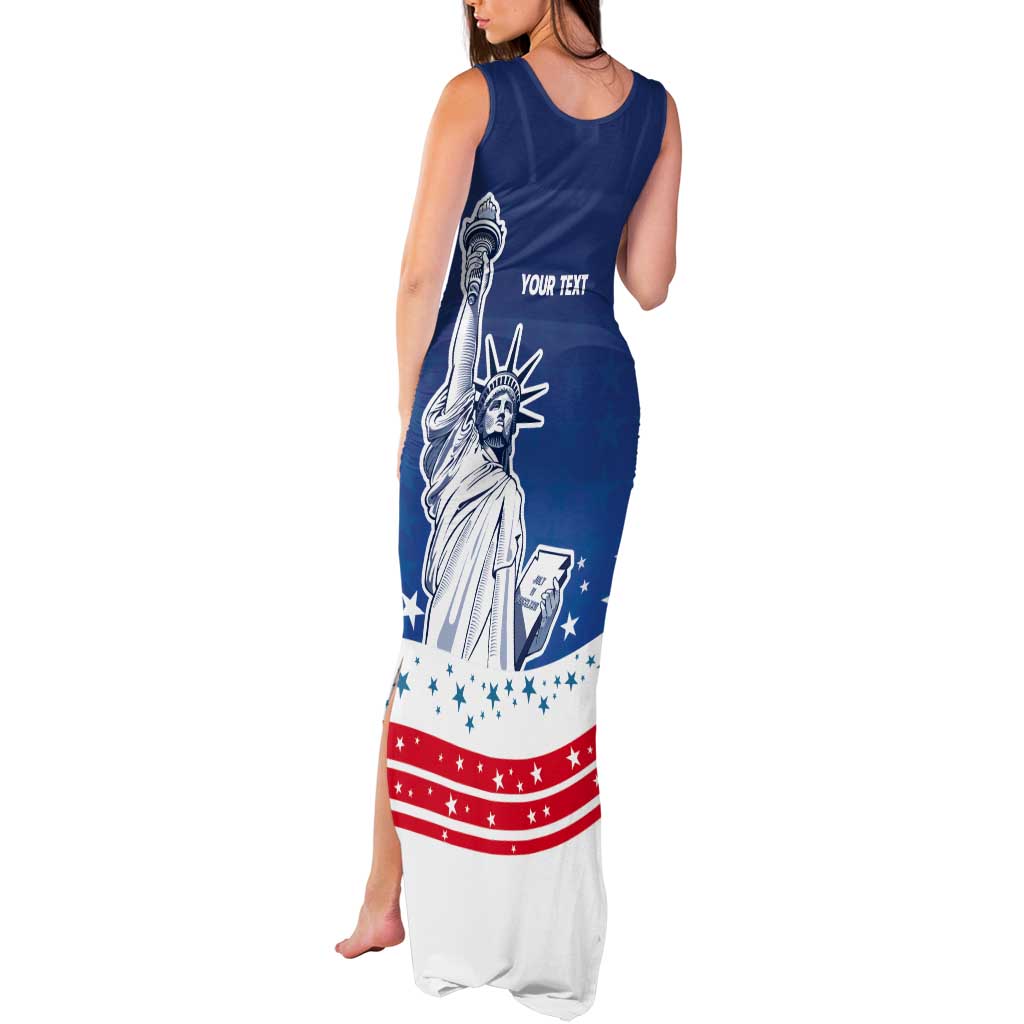 History Began 4th of July Personalized Tank Maxi Dress Statue of Liberty US Flag