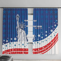 History Began 4th of July Personalized Window Curtain Statue of Liberty US Flag