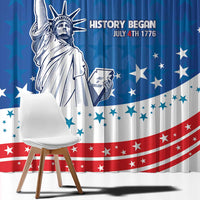 History Began 4th of July Personalized Window Curtain Statue of Liberty US Flag