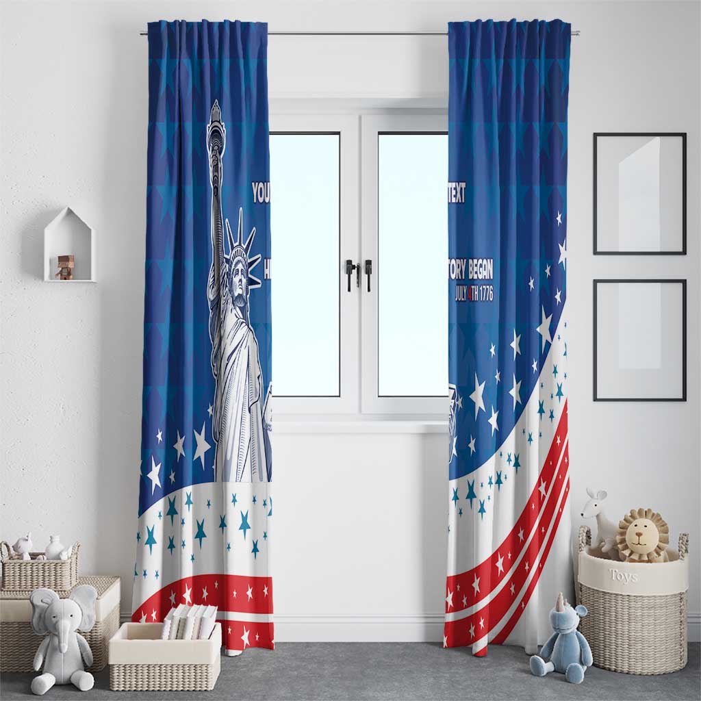 History Began 4th of July Personalized Window Curtain Statue of Liberty US Flag