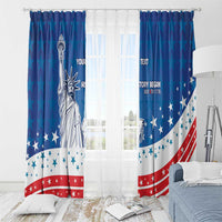 History Began 4th of July Personalized Window Curtain Statue of Liberty US Flag