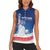 History Began 4th of July Personalized Women Sleeveless Polo Shirt Statue of Liberty US Flag
