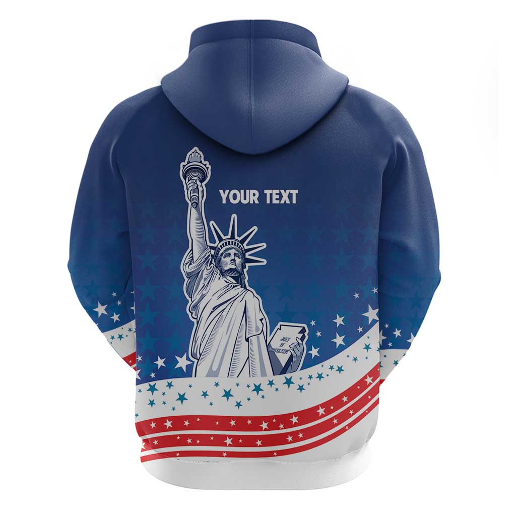 History Began 4th of July Personalized Zip Hoodie Statue of Liberty US Flag