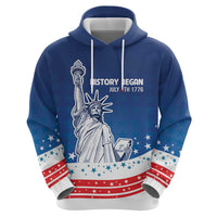 History Began 4th of July Personalized Zip Hoodie Statue of Liberty US Flag