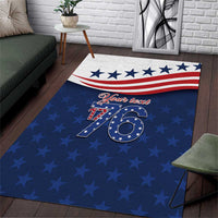 July 4th 1776 American Flag Vintage Personalized Area Rug USA Independence Day