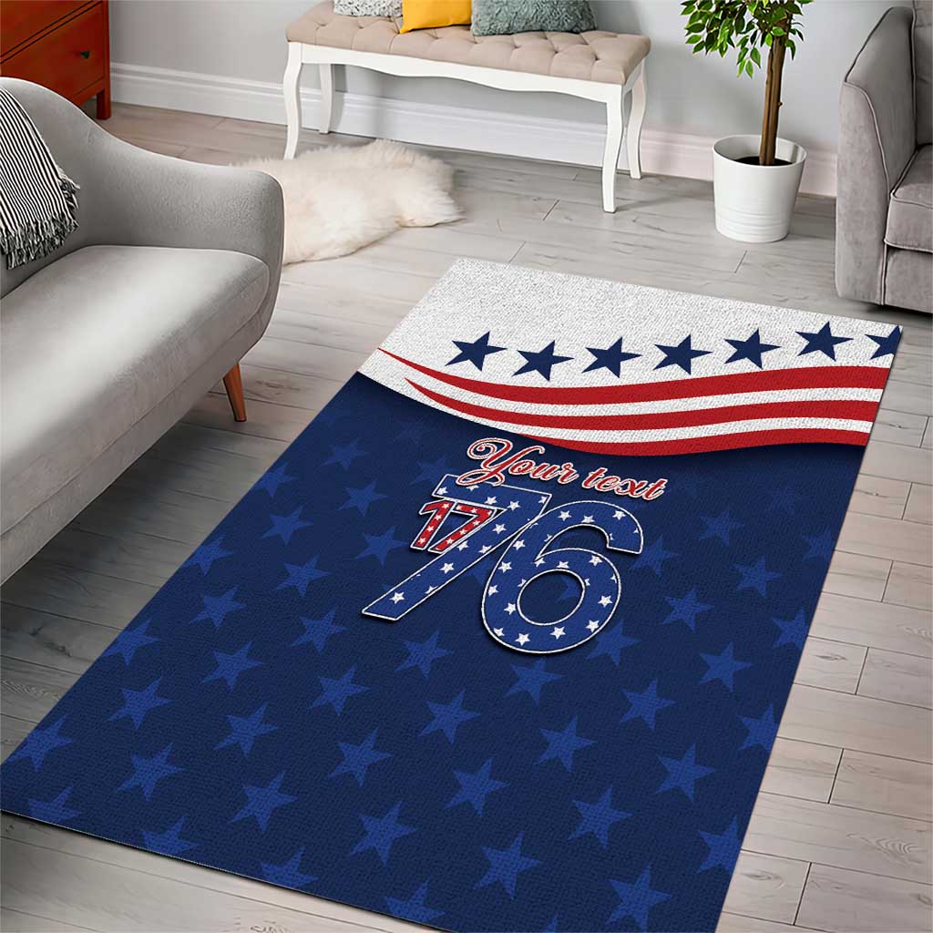 July 4th 1776 American Flag Vintage Personalized Area Rug USA Independence Day