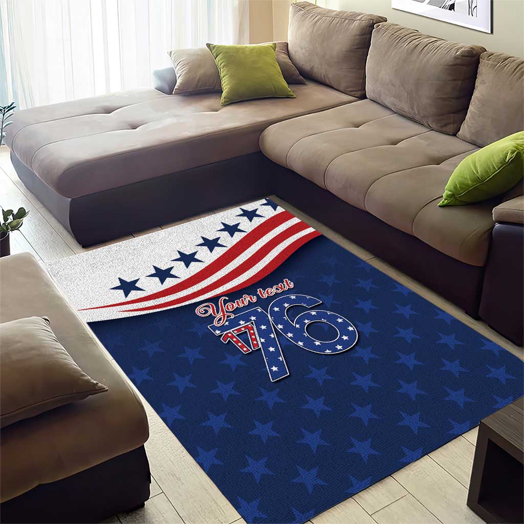 July 4th 1776 American Flag Vintage Personalized Area Rug USA Independence Day