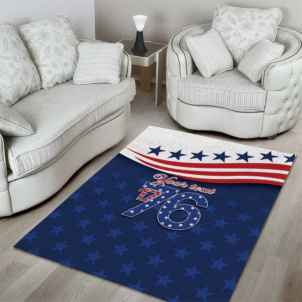 July 4th 1776 American Flag Vintage Personalized Area Rug USA Independence Day