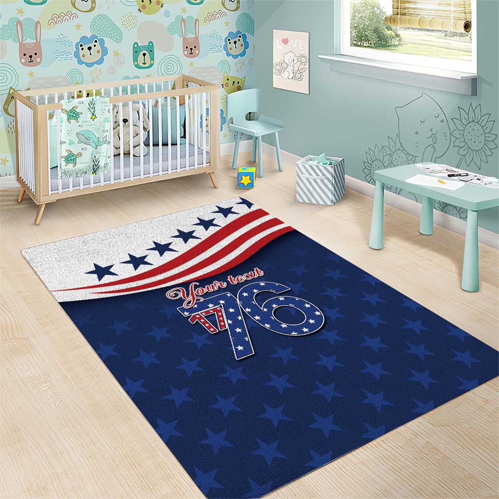 July 4th 1776 American Flag Vintage Personalized Area Rug USA Independence Day