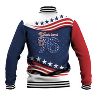 July 4th 1776 American Flag Vintage Personalized Baseball Jacket USA Independence Day