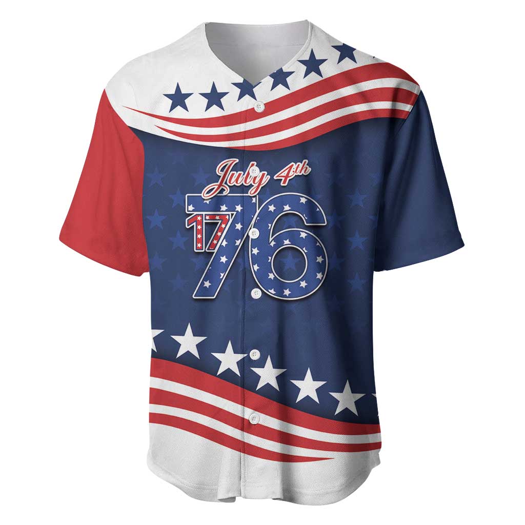 July 4th 1776 American Flag Vintage Personalized Baseball Jersey USA Independence Day