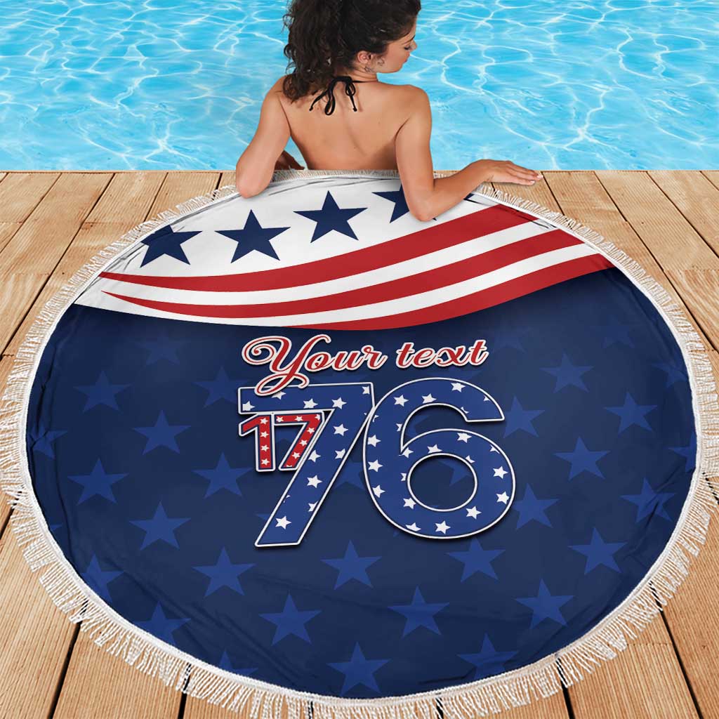 July 4th 1776 American Flag Vintage Personalized Beach Blanket USA Independence Day