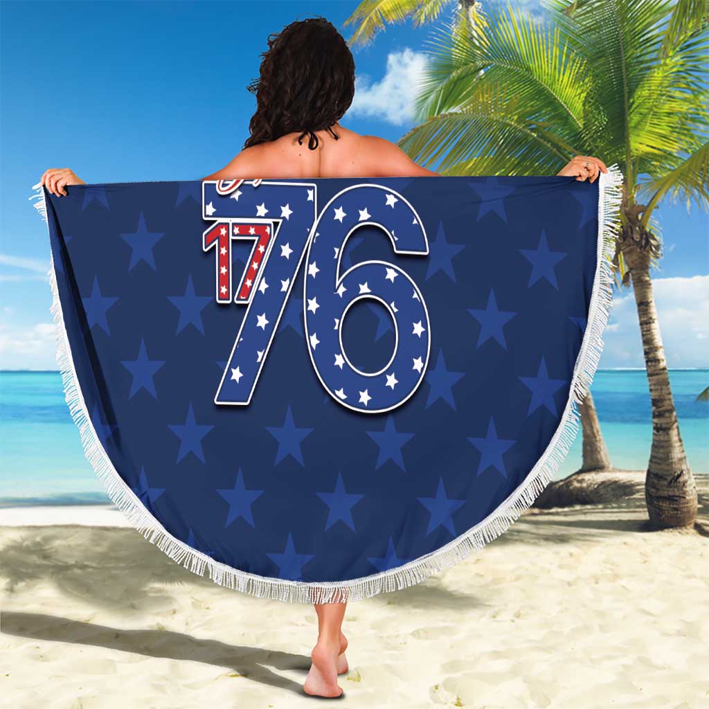 July 4th 1776 American Flag Vintage Personalized Beach Blanket USA Independence Day