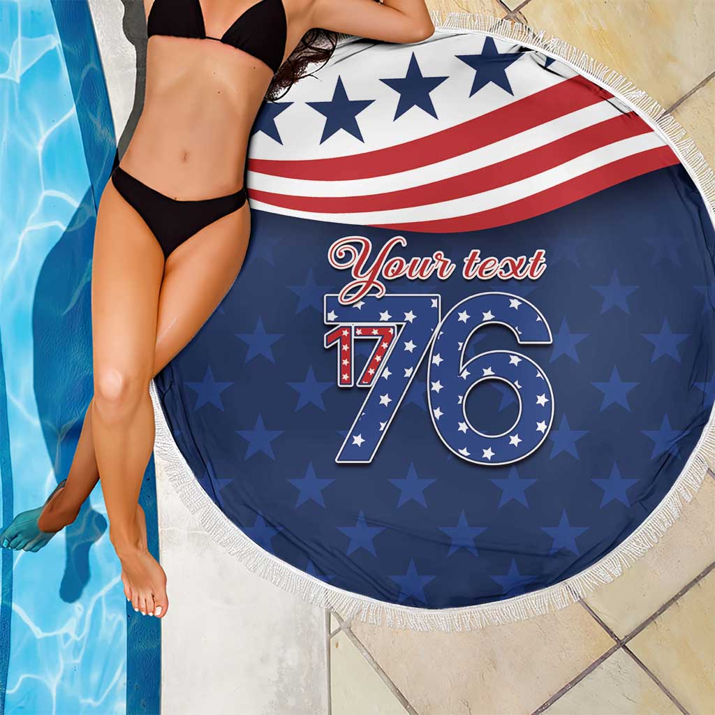 July 4th 1776 American Flag Vintage Personalized Beach Blanket USA Independence Day