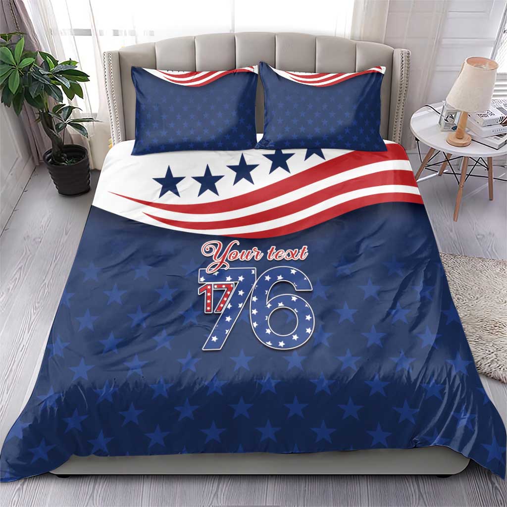 July 4th 1776 American Flag Vintage Personalized Bedding Set USA Independence Day
