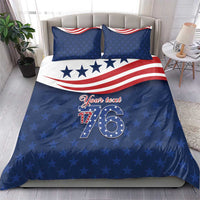 July 4th 1776 American Flag Vintage Personalized Bedding Set USA Independence Day