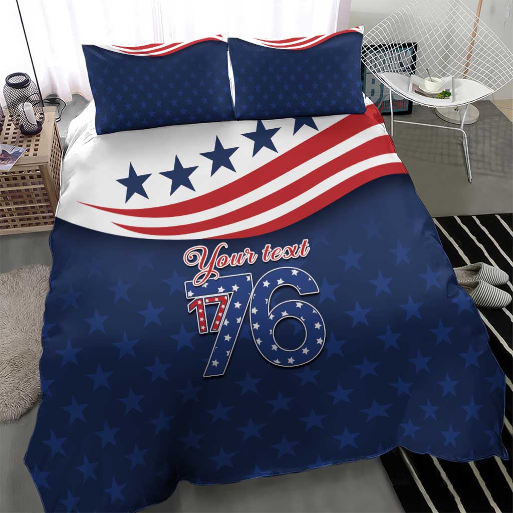 July 4th 1776 American Flag Vintage Personalized Bedding Set USA Independence Day