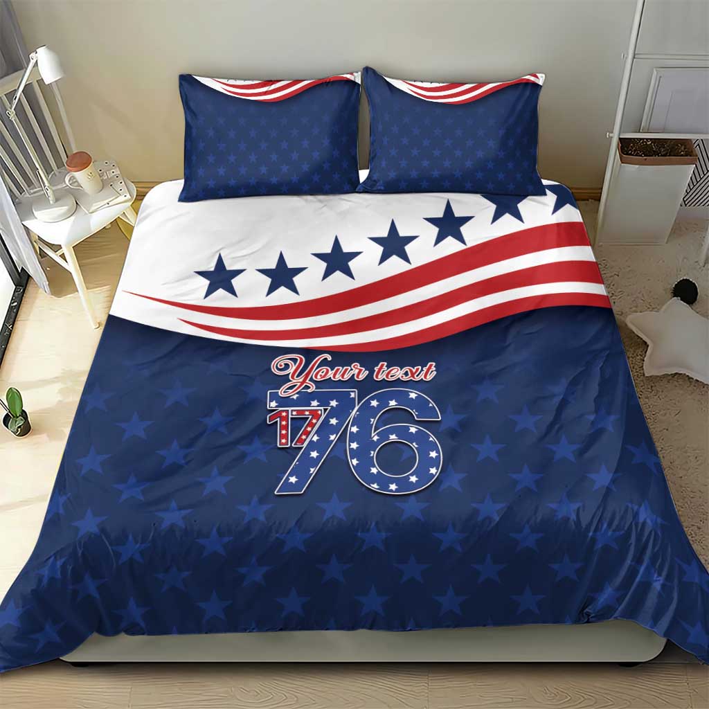 July 4th 1776 American Flag Vintage Personalized Bedding Set USA Independence Day